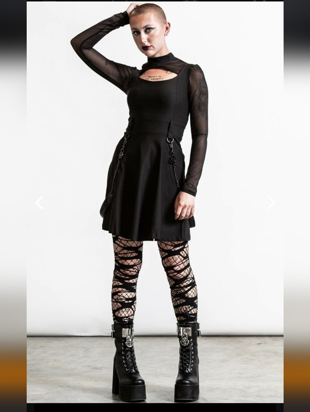 Black Gothic Crash skater Dress